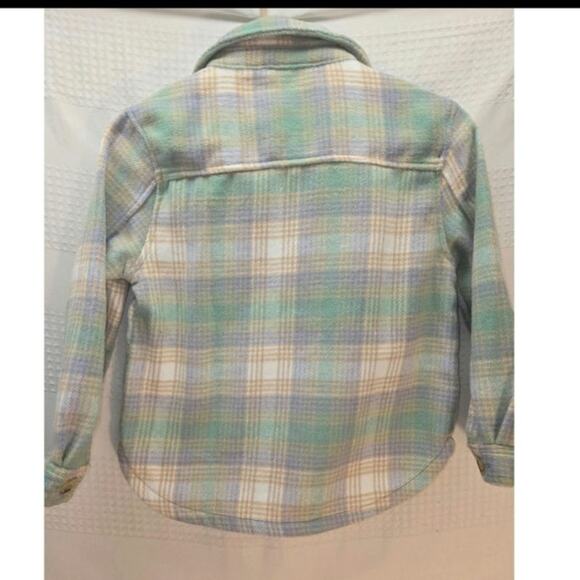 Members Mark Shacket Jacket Girls Size 6/6x Plaid Fleece Collared Button Up 6776 - Picture 3 of 5